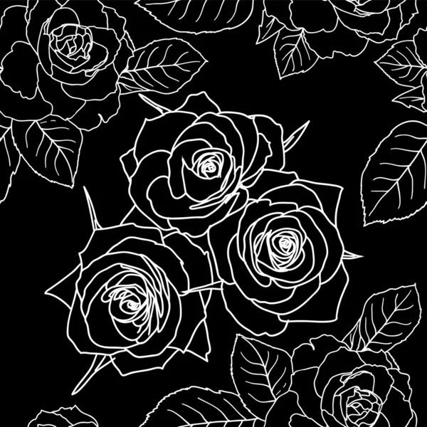 有玫瑰花的无缝制墙纸 — 图库照片