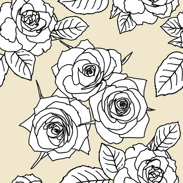 Безшовні шпалери з трояндовими квітами — стокове фото