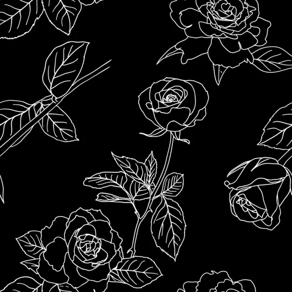 Fondo de pantalla sin costuras con flores de rosa — Foto de Stock