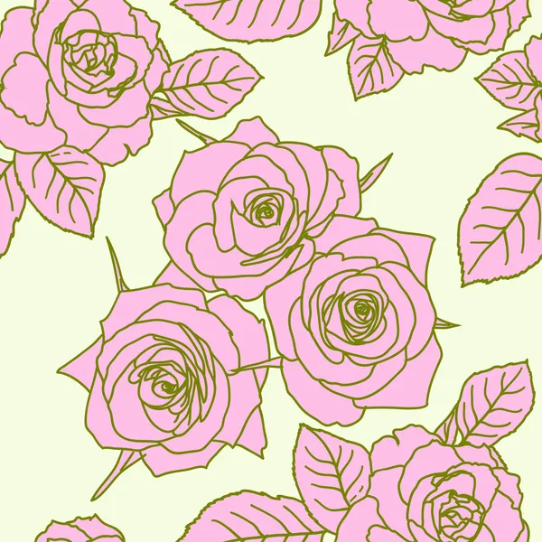 Nahtlose Tapete mit Rosenblüten — Stockfoto