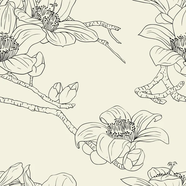 Fondo de pantalla sin costuras con flores de orquídea — Foto de Stock