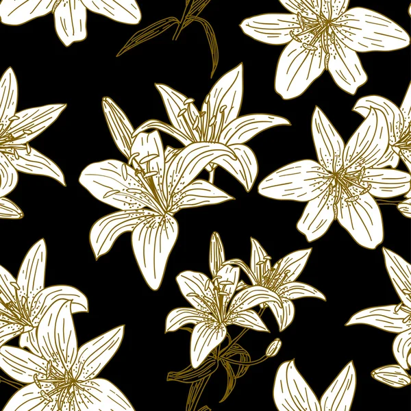 Nahtlose Tapete mit schönen Blumen — Stockfoto