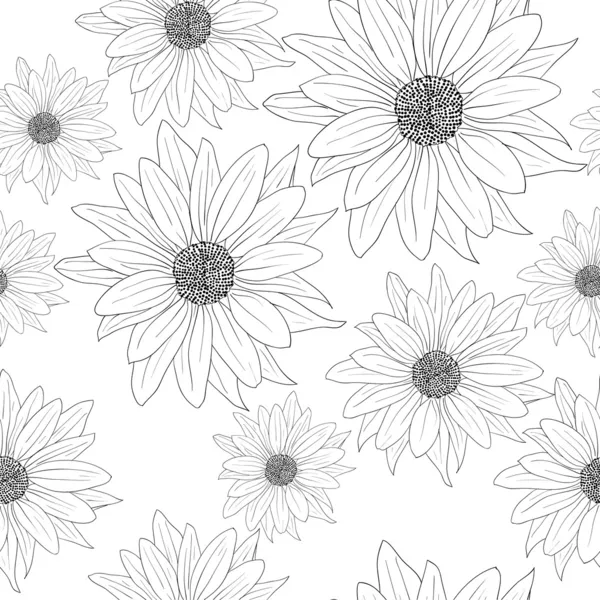 Nahtlose Tapete mit schönen Blumen — Stockfoto