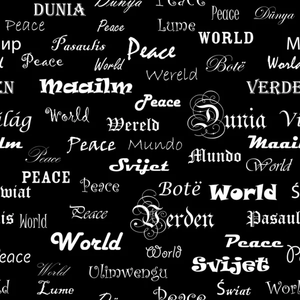 stock image Peace . Seamless wallpaper with the word peace in different lang