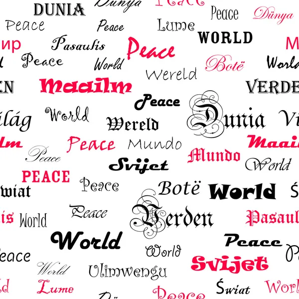 stock image Peace . Seamless wallpaper with the word peace in different lang