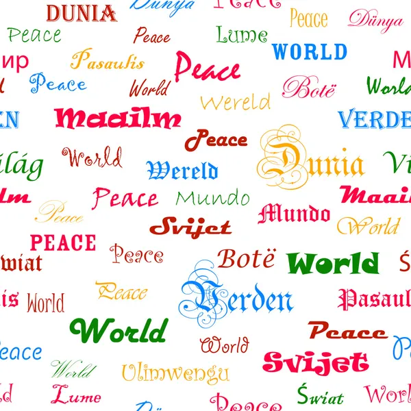 stock image Peace . Seamless wallpaper with the word peace in different lang