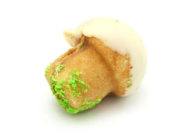 Bolinho em forma de cogumelo com leite condensado — Fotografia de Stock