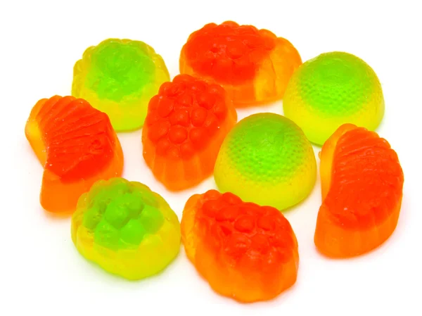 Caramelle di frutto multicolore tutti i tipi, uno sfondo — Foto Stock