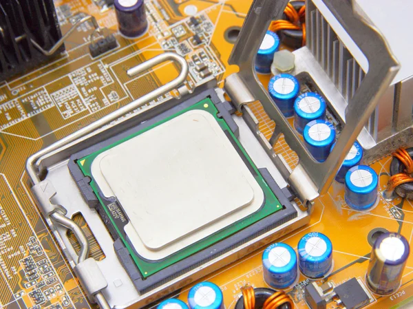 Processor on the computer motherboard — Stock Photo, Image