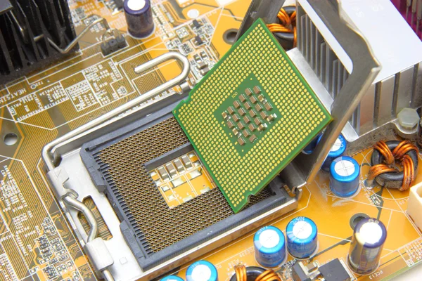 Processor on the computer motherboard — Stock Photo, Image