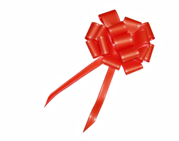 Red satin bow for gifts — Stock Photo, Image