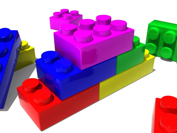 Blocos de plástico coloridos — Fotografia de Stock