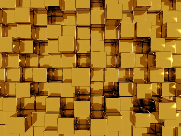 stock image Abstract gold blocks background