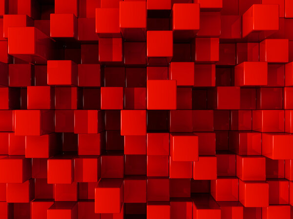 Red shiny blocks abstract background