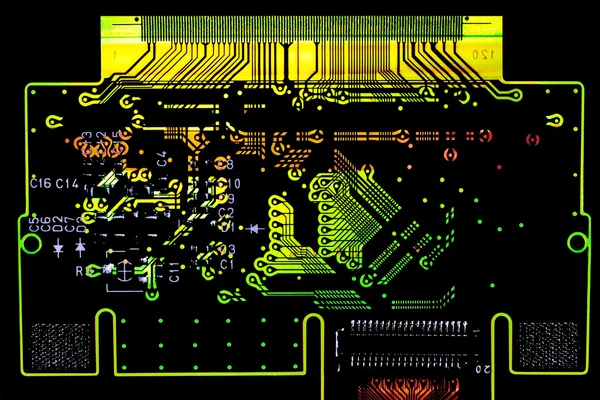 熱烈なプリント回路基板マクロ詳細 — ストック写真