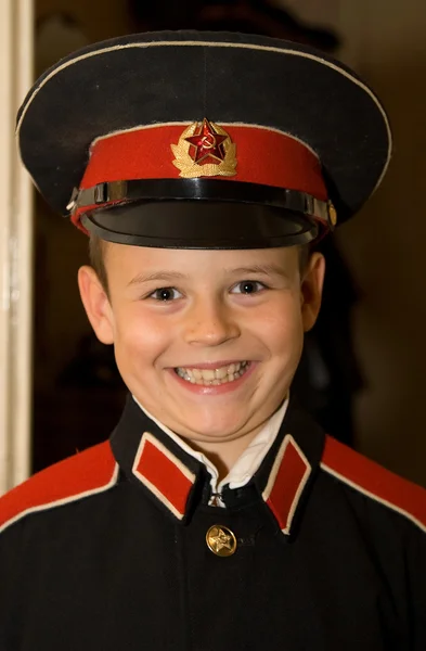 Radziecki wojskowy chłopiec — Zdjęcie stockowe