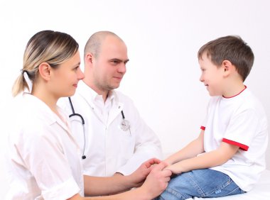 Child to the doctor clipart