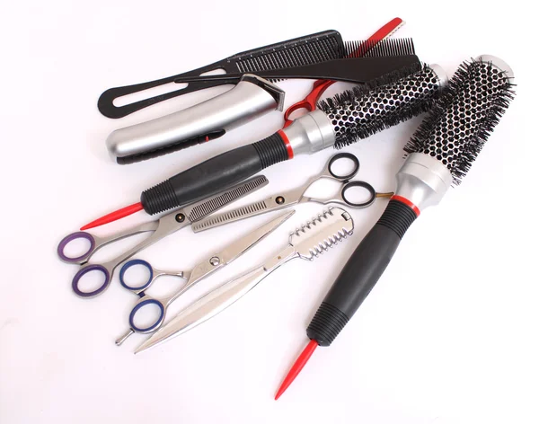 Werkzeug Professional Business Schere Pinzette Eine Haarbürste — Stockfoto