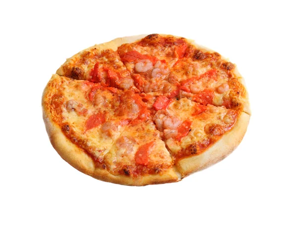 Pizza Med Räkor Lindberg Ost Grillad Varm — Stockfoto