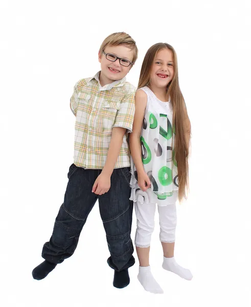 Lány és fiú Stock Kép