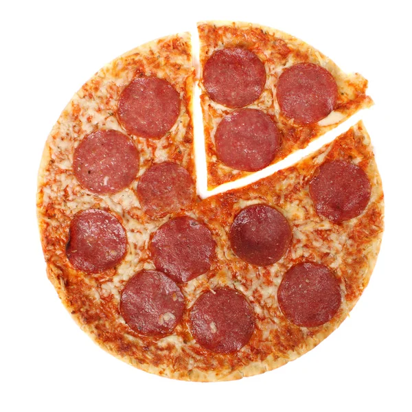 Πίτσα σαλάμι Εικόνα Αρχείου