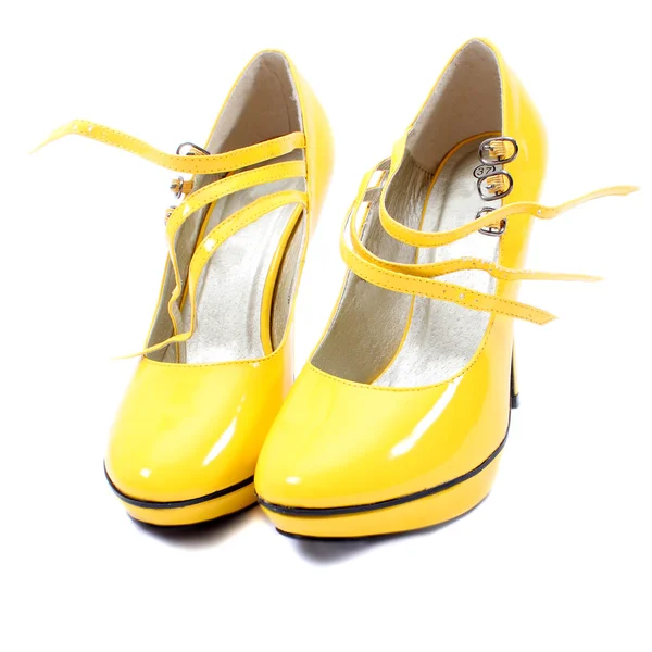 Yellow women's shoes — Stock Photo, Image