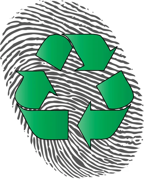 stock vector Recycle sign on fingerprint