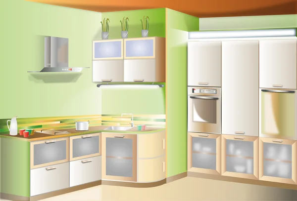 厨房触摸小房间 — 图库矢量图片