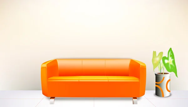 Orange mo sofa — Stock Vector