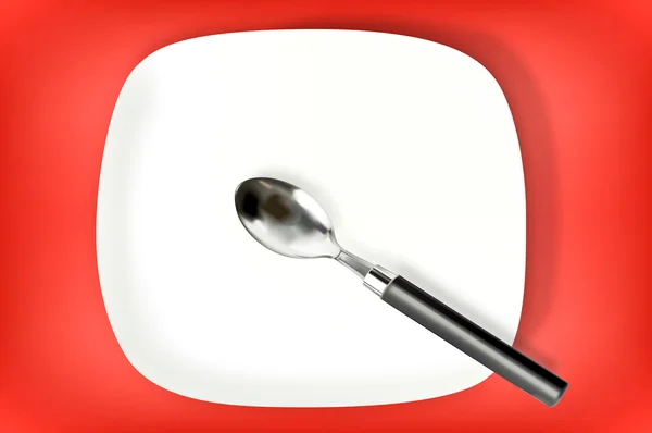 勺子和红色背景 — 图库矢量图片