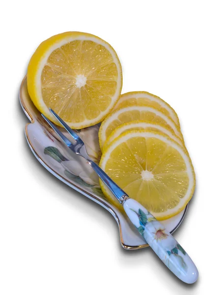 stock image Лимон на тарелке
