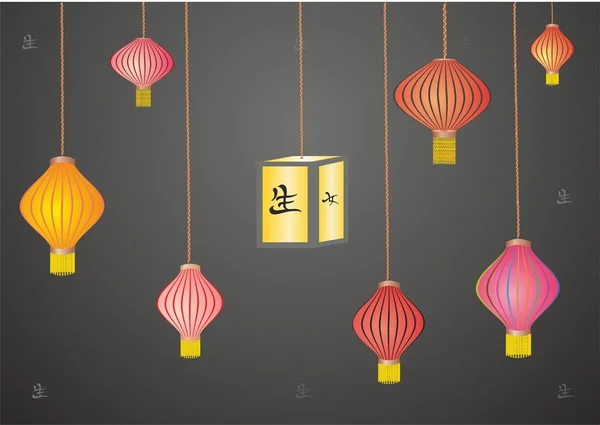 Lampes de poche chinoises — Image vectorielle