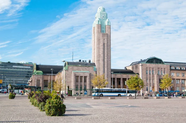 Železniční nádraží v Helsinkách. Finsko — Stock fotografie