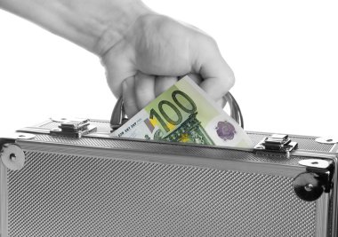 Suitcase with money clipart