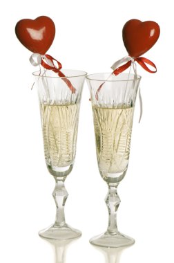 Glasses with champagne clipart