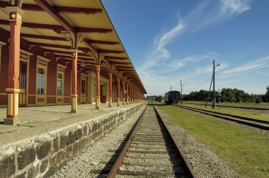 Old railway station in Haapsalu clipart