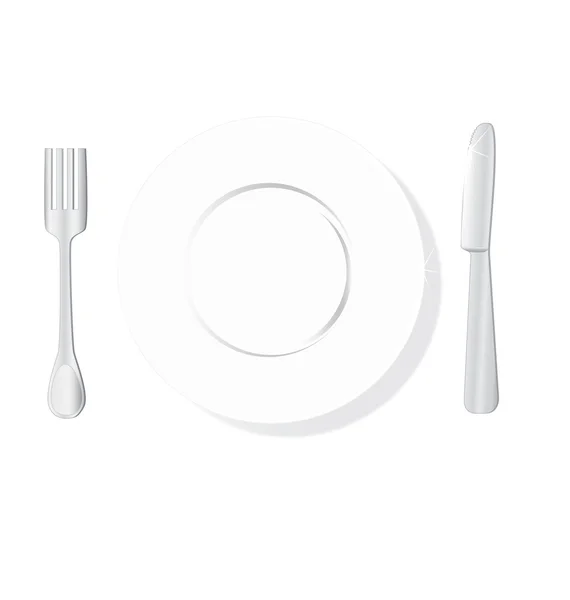 役立った皿、プラグおよびナイフ — ストックベクタ