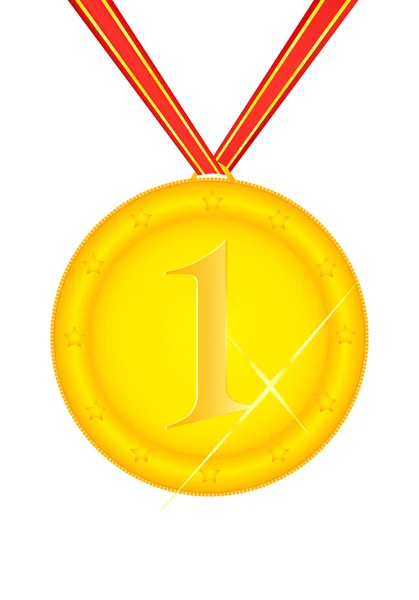 Medalla Oro Una Ilustración Vectorial — Vector de stock
