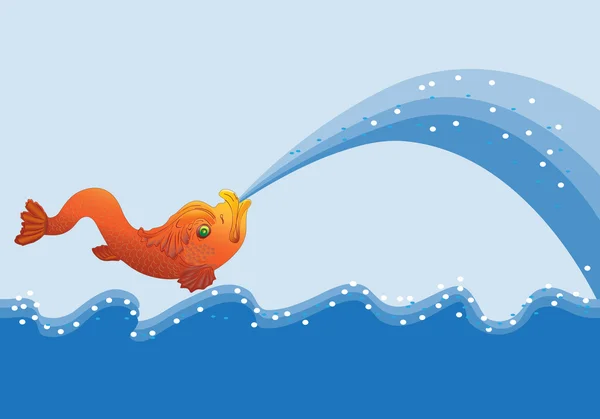 Peixe Dourado Uma Ilustração Vetorial — Vetor de Stock