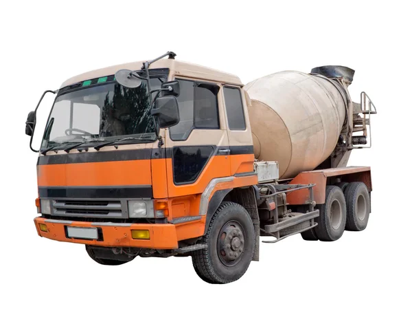 Cement Mixer Truck Isolated White — Stock Photo, Image