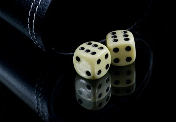 Two dice on black — Stock Photo, Image