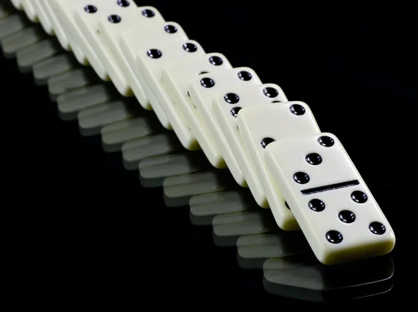Telhas de dominó em preto — Fotografia de Stock