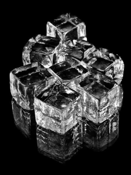 stock image Glass cubes on black