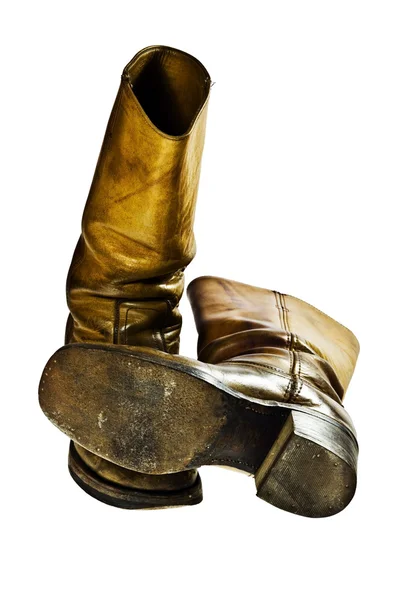 Yirminci Yüzyılın Izole Yetmişli Eski Yıpranmış Kovboy Tarzı Çizmeler — Stok fotoğraf