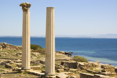 Vista del villaggio archeologico di Tharros, vicino Oristano.