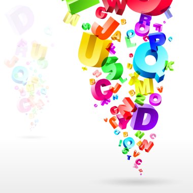 Flow Background with letters clipart