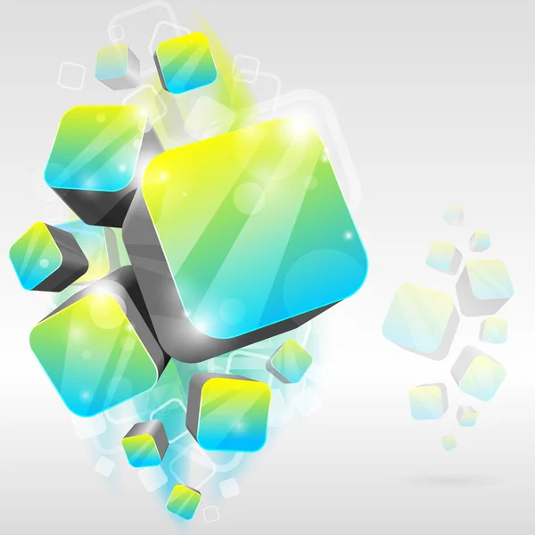 3D kuben bakgrund — Stock vektor