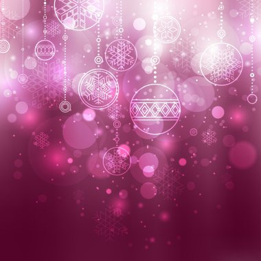 Christmas background with baubles clipart