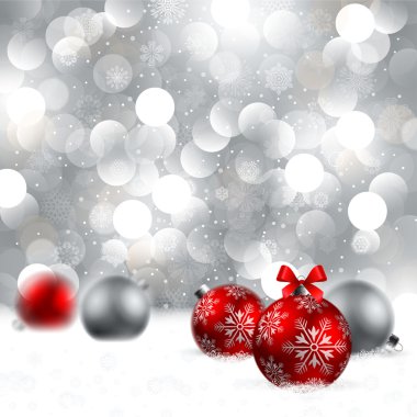 Christmas background with baubles clipart