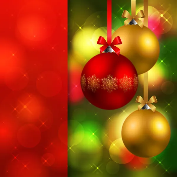 Kerst achtergrond met kerstballen — Stockvector